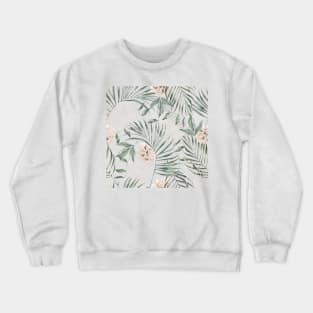 Roses and Leaves Pattern Crewneck Sweatshirt